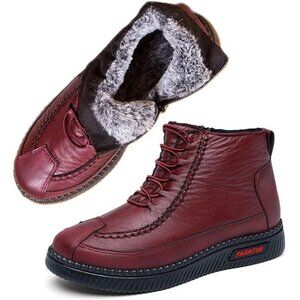 ⭐ Women's Winter New Fleece Thickened Warm Soft Bottom Cotton Boots Waterproof .